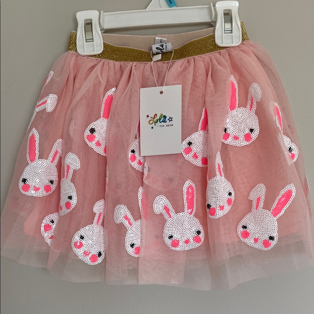 Lola + The Boys Pink Tulle Skirt with Gold Waistband